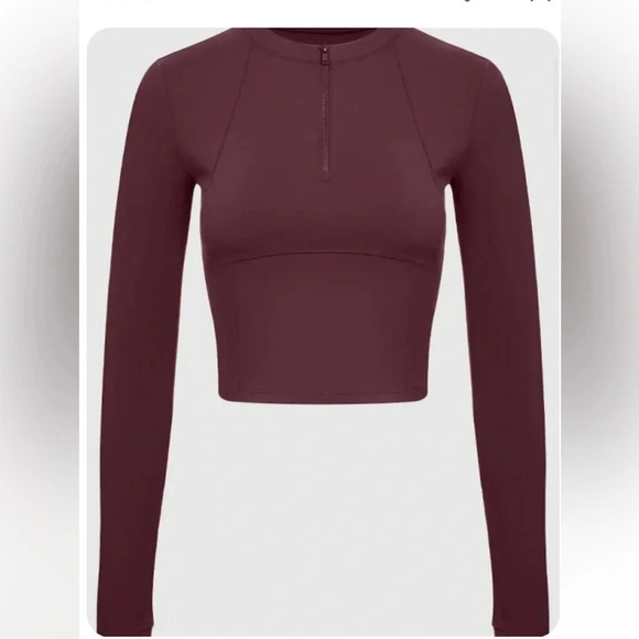 Halara Half Zip Long Sleeve Thumb Hole Cropped Golf Sport Top NWT Size Medium - Picture 4 of 6